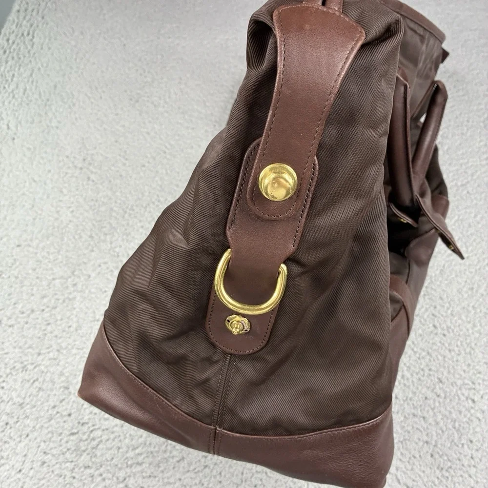 Vintage Coach 5497 Medium Cabin Bag Brown Nylon Leather Weekender Duffle